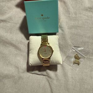 Kate Spade Gold Women's Watch with Gold Dial & Pink Spade